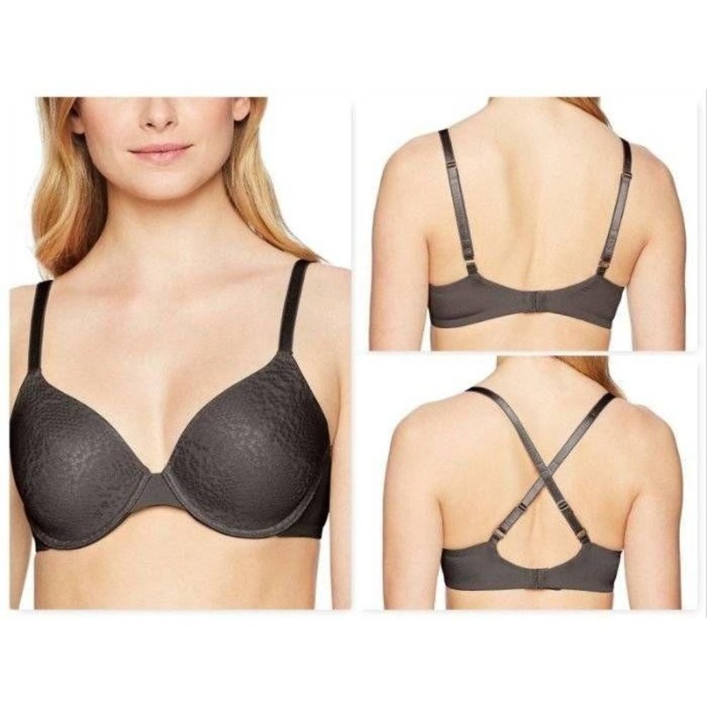 NATORI Conform Full Convertible Underwire T-Shirt Bra Gray 40G #731165 NEW